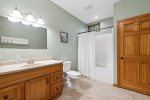 Shower/tub combination bathroom